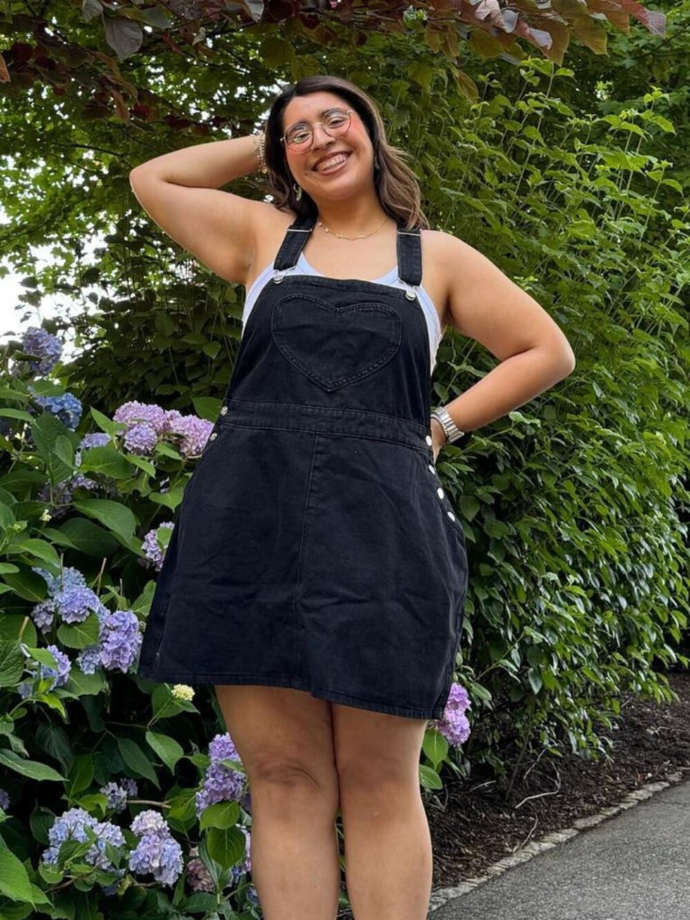 Shiny By Nature Black Overall Dress